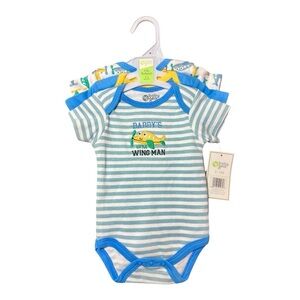 BABY GEAR 3 Pk Cotton Short Sleeve One-Piece Bodysuits